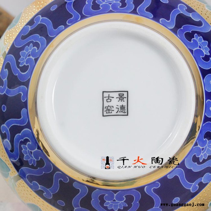 手绘五彩牡丹陶瓷花瓶 礼品陶瓷花瓶生产厂家 礼品花瓶图2