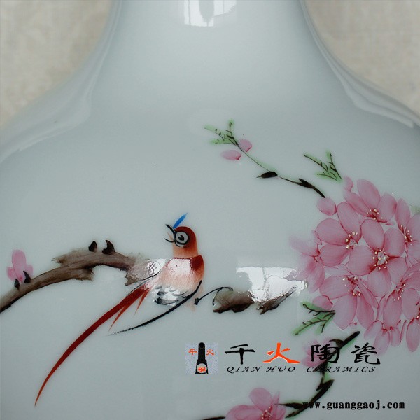 创意礼品花瓶 水点桃花花瓶图2