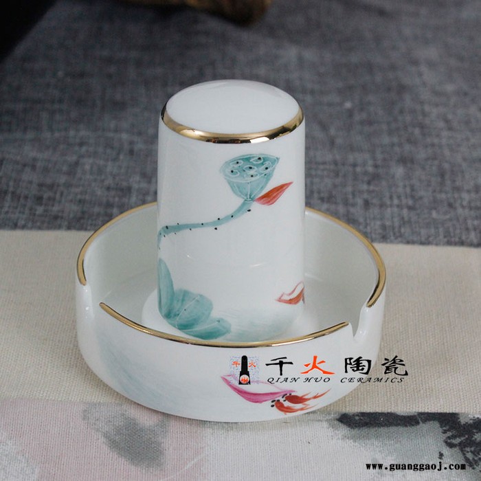 千火陶瓷 荷塘月色礼品陶瓷餐具定制图3