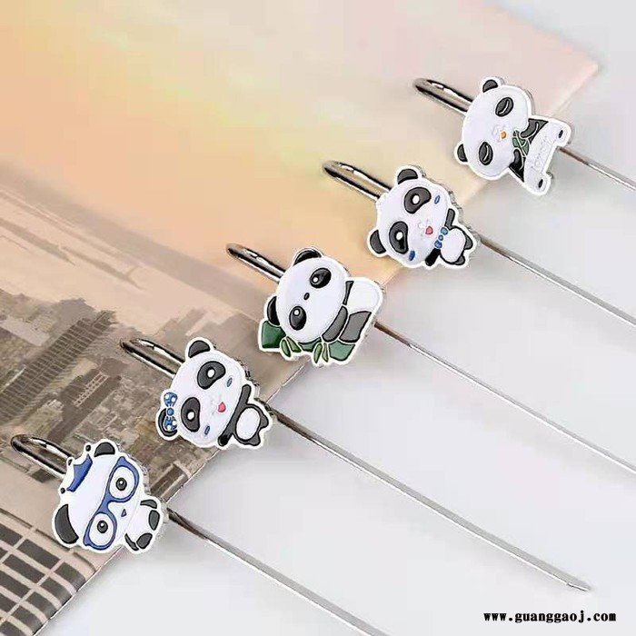 可爱熊猫如意创意金属书签定制卡通动漫活动礼品工艺品纪念品定做 欢迎来图定制图2