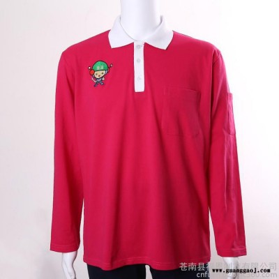 **定制生产涤棉男式带领促销服广告衫，长袖POLO衫等