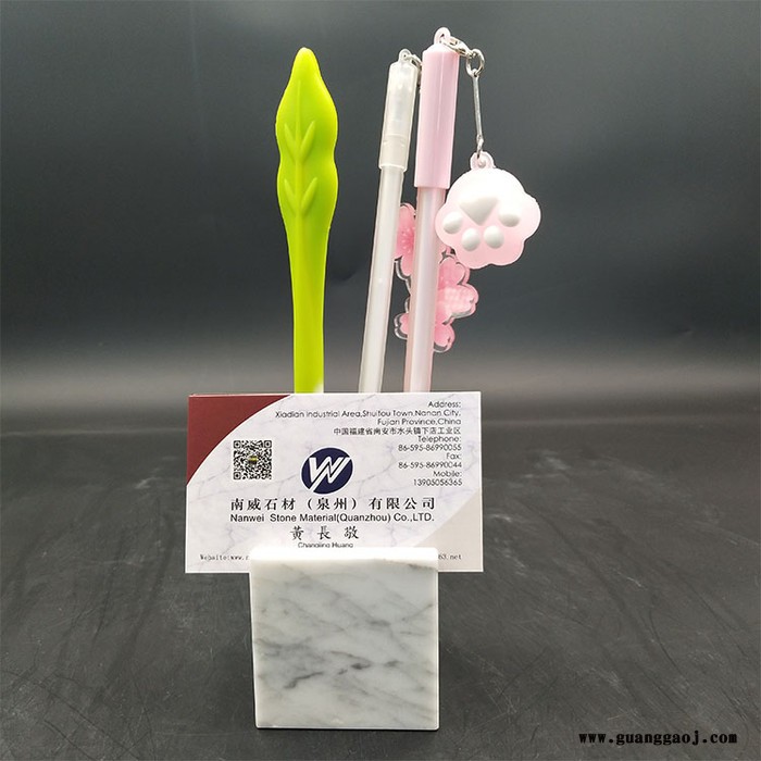 卡拉拉白大理石桌面创意装饰笔插名片夹 尺寸可定制毕业礼品现货可售图4