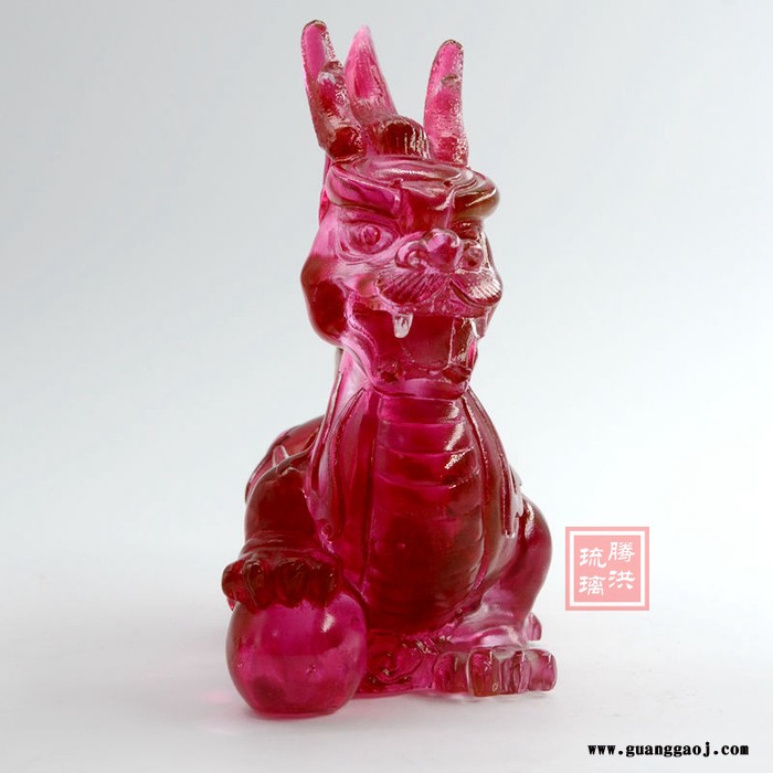 广州琉璃工艺品厂家琉璃火麒麟上午摆件礼品行业协会商会礼品银行礼品定制图4