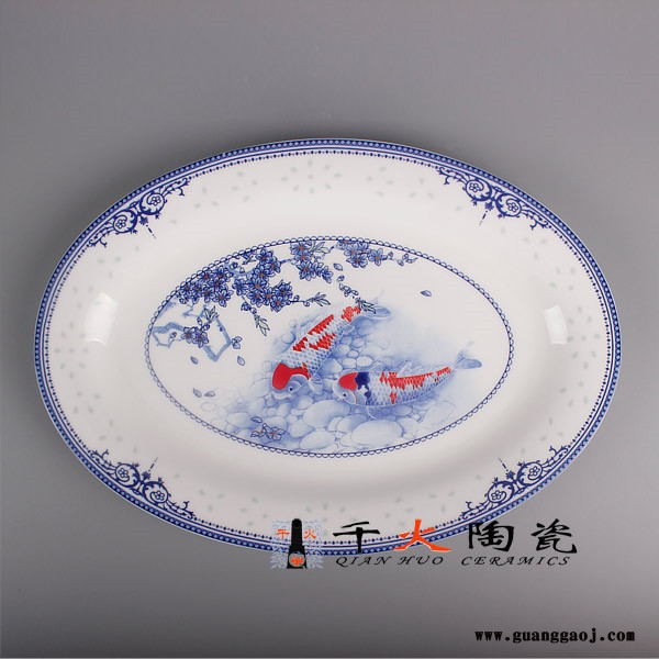 千火陶瓷 56头骨瓷餐具定制 骨瓷餐具鸿运当头图5