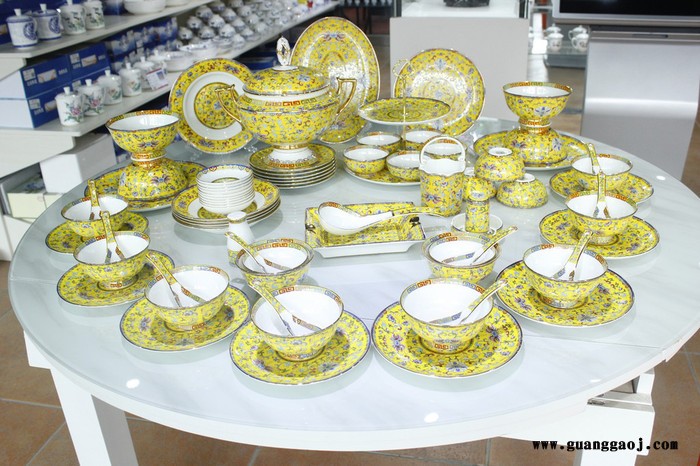 景德镇珐琅彩餐具** 仿古粉彩餐具套装商务礼品 **礼品瓷套装图3