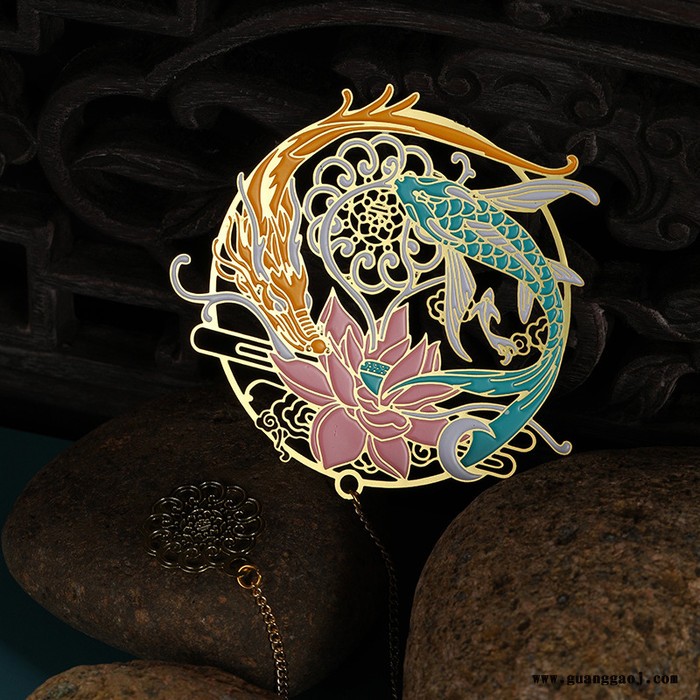 金属书签定制 宝相花系列 文创设计镂空创意送人小礼品景区定制 欢迎来图定制图2