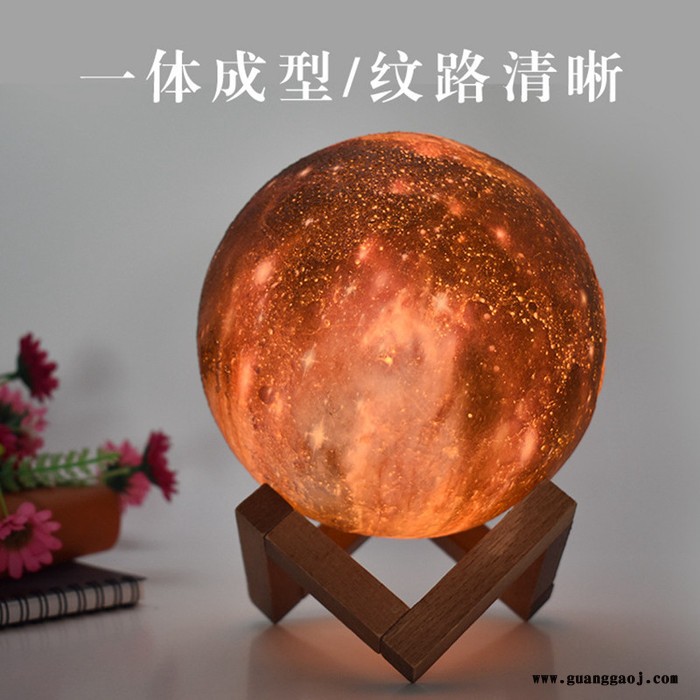 **3D彩绘星球灯月球创意礼品生日礼物抖音星空小夜灯摆件 现代简约台灯图2