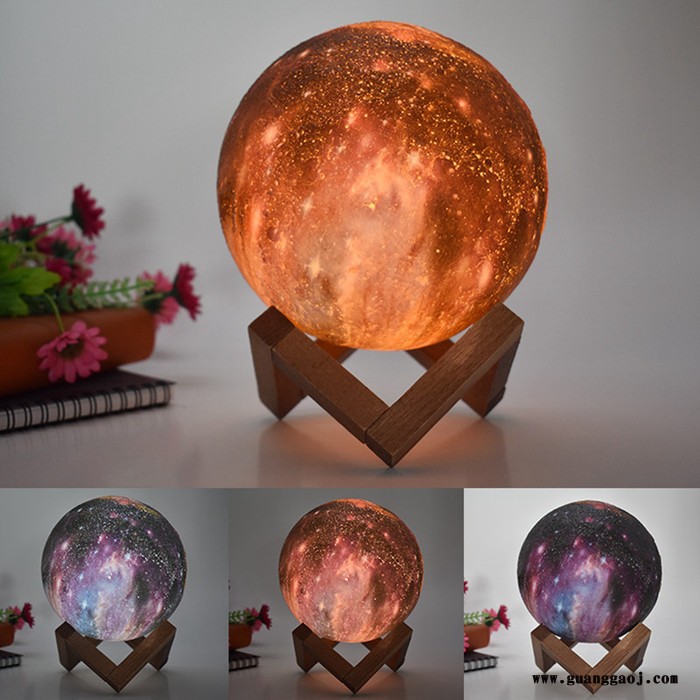 **3D彩绘星球灯月球创意礼品生日礼物抖音星空小夜灯摆件 现代简约台灯图4