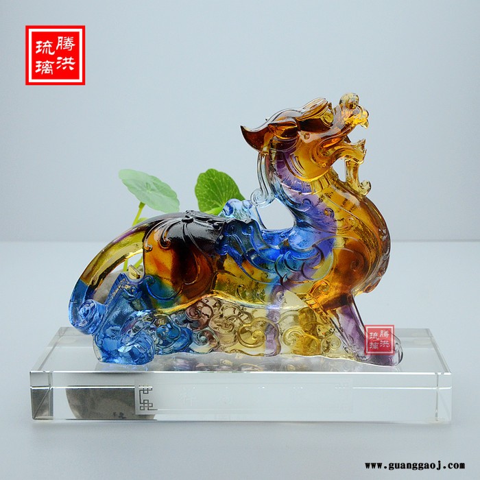 古法琉璃马到成功礼品琉璃工艺品厂家定制各种琉璃动物摆件礼品制作图3