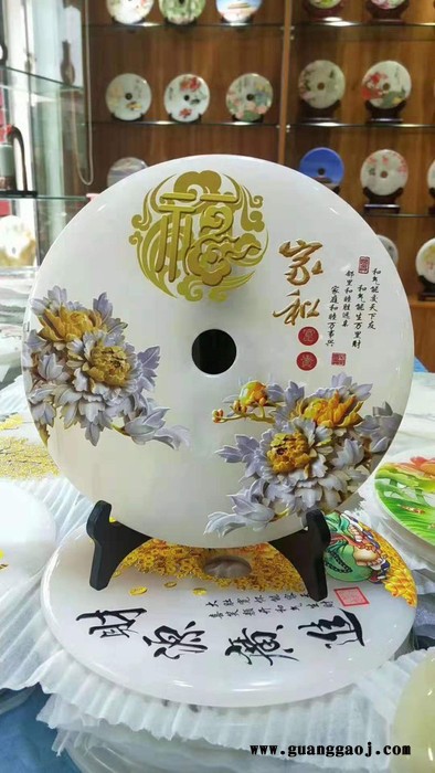 广州白玉石平安扣摆件定做批发，商务礼品定做图4