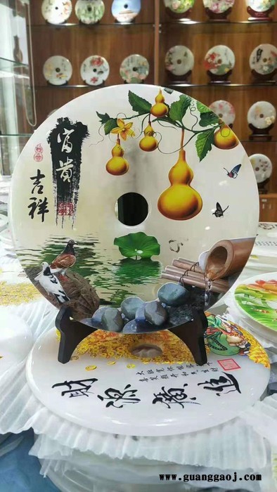 广州白玉石平安扣摆件定做批发，商务礼品定做图1