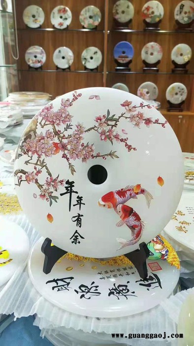 广州白玉石平安扣摆件定做批发，商务礼品定做图6