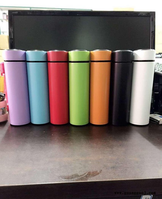 不锈钢真空创意礼品保温杯， 过滤网茶漏直杯