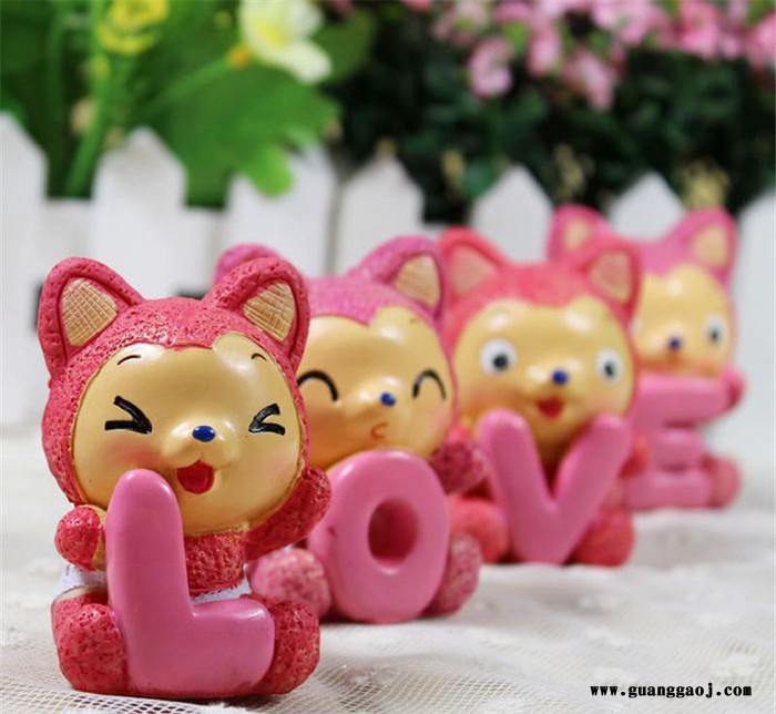 **LOVE中号 阿狸Q版树脂车饰摆件车用挂饰品创意婚庆礼品礼物图1