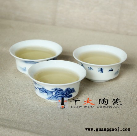 千火陶瓷茶具 手绘茶具 礼品茶具定制厂家图2