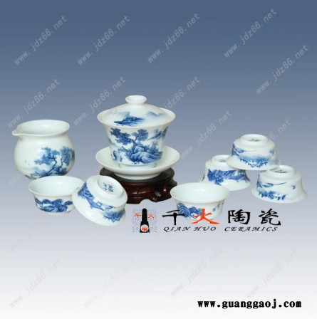 千火陶瓷茶具 手绘茶具 礼品茶具定制厂家图3