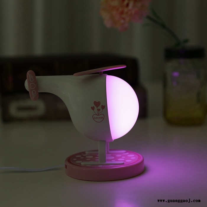 直升飞机小夜灯 USB充电定时炫彩触摸感应创意LED礼品灯图2