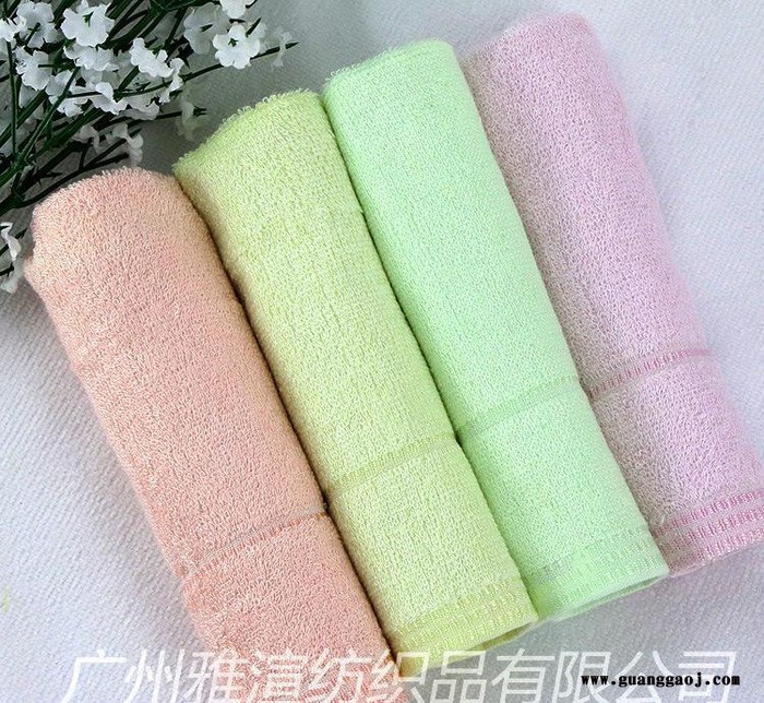 竹纤维缎条童巾25*50cm 创意礼品毛巾 天然竹纤维图3