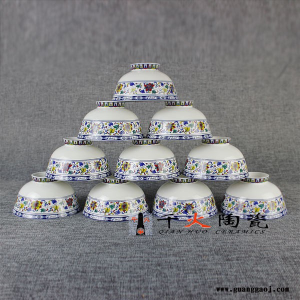 千火陶瓷 五彩珠莲餐具定制图3