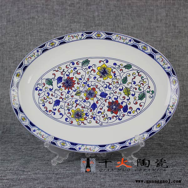 千火陶瓷 五彩珠莲餐具定制图5