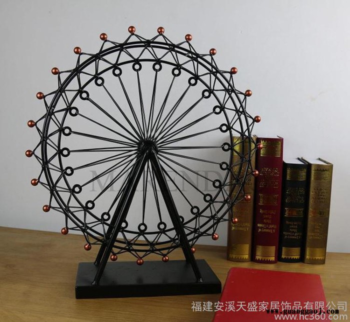 装饰铁艺摩天轮摆件 结婚创意礼品实用礼物 金属工艺品摆件图2