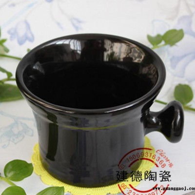 黑色异形把陶瓷小锅 彩色喇叭口陶瓷杯 创意节日礼品陶瓷杯