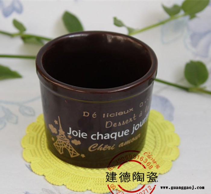 黑色异形把陶瓷小锅 彩色喇叭口陶瓷杯 创意节日礼品陶瓷杯图2