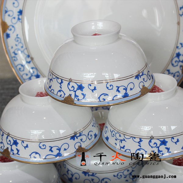 千火陶瓷 青花宛餐具定制图5