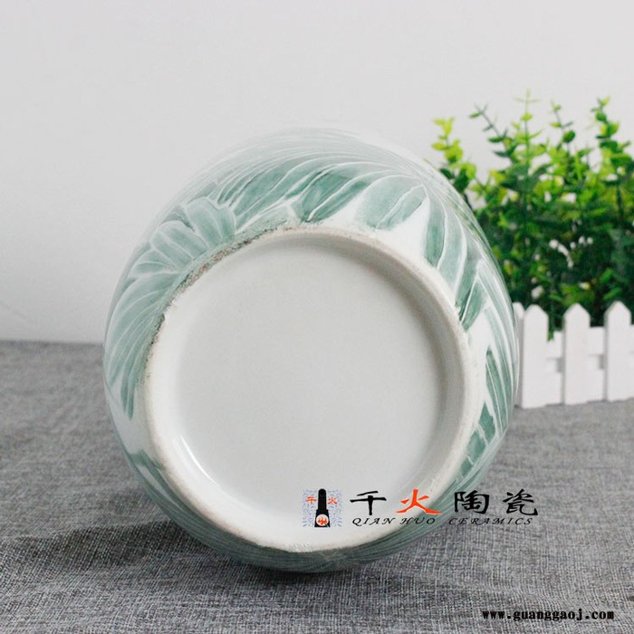 手绘棕桐花陶瓷花瓶FCXCQQZWQ092E-高50cm 宽17.5cm图2