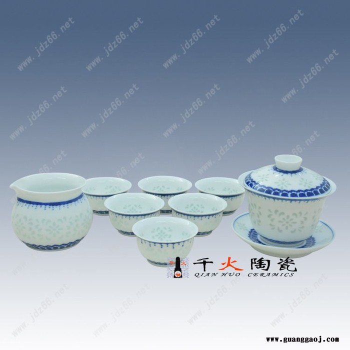 年会礼品玲珑功夫茶具 高温陶瓷茶具定制图3
