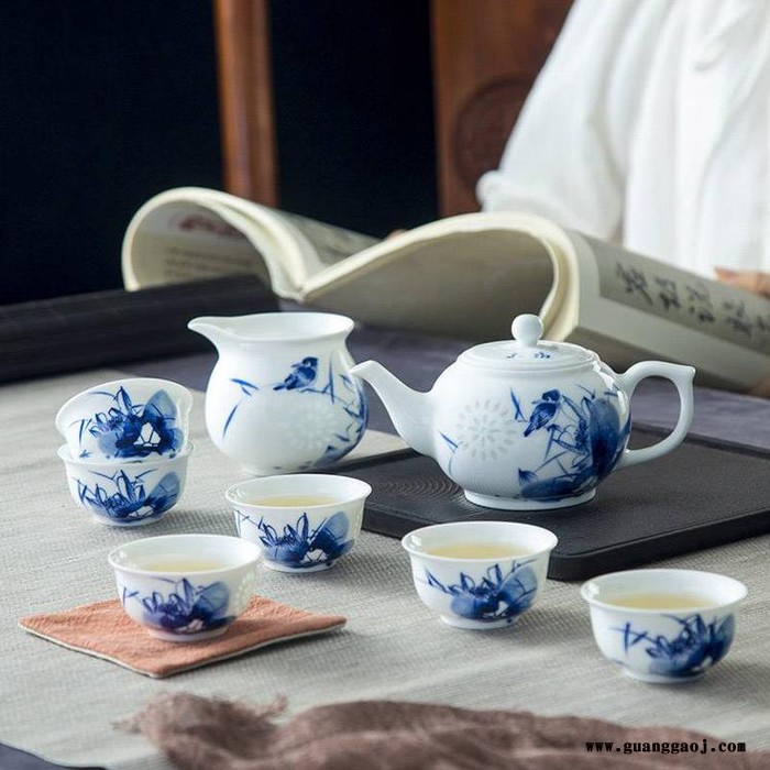 年会礼品玲珑功夫茶具 高温陶瓷茶具定制图5