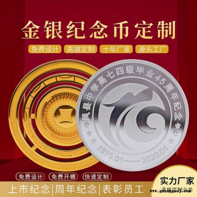 金银纪念币定制999足金纪念币 公司企业周年礼品个性创意纪念币定做
