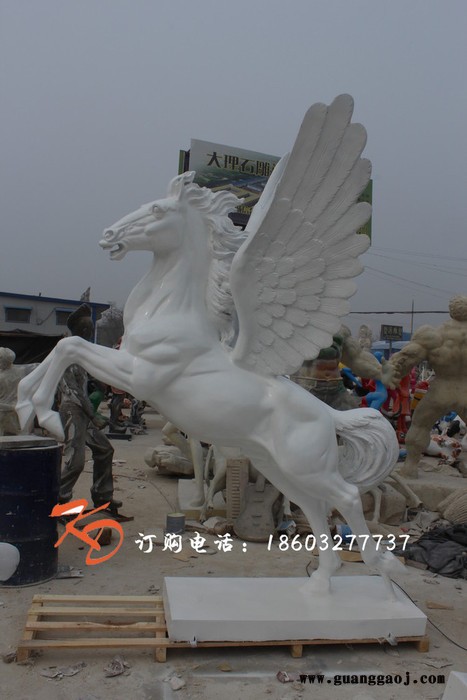 广东康大雕塑定制 礼品摆件大型展翅铜飞马河北宏达雕塑图7