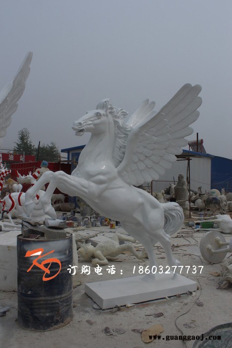 广东康大雕塑定制 礼品摆件大型展翅铜飞马河北宏达雕塑图4