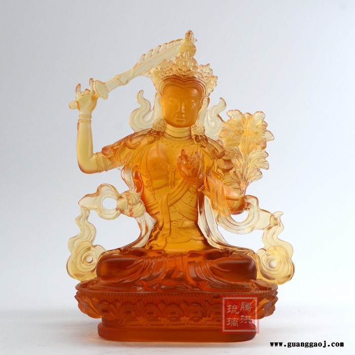 西藏寺庙佛像定制文殊菩萨大小号佛教莲花灯佛教贡碗摆件礼品定制图1