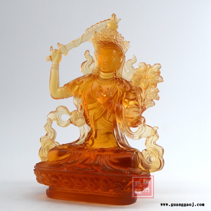 西藏寺庙佛像定制文殊菩萨大小号佛教莲花灯佛教贡碗摆件礼品定制图3