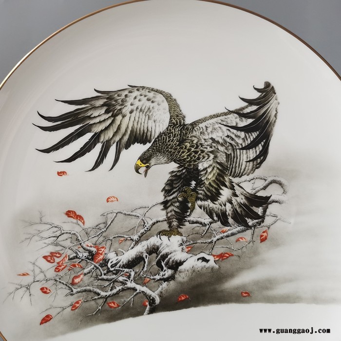 周年纪念礼品瓷盘 瓷器纪念礼品定做 景德镇陶瓷瓷盘定做厂家 大展鸿图赏盘图2