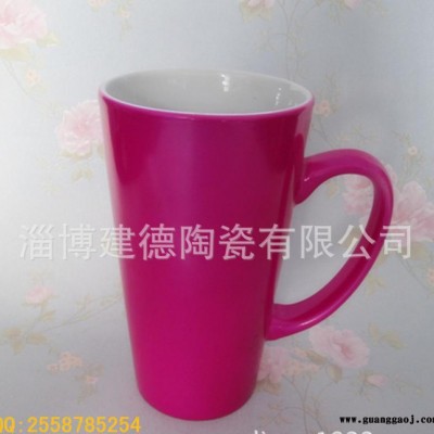生产创意时尚陶瓷礼品陶瓷杯子喷色釉漏斗杯马克杯促销品可定制