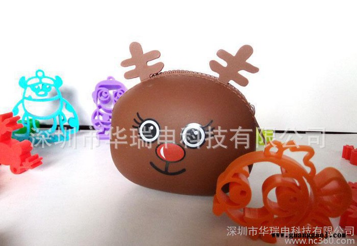 创意新款圣诞礼品  硅胶圣诞雪人零钱包 麋鹿零钱包图3
