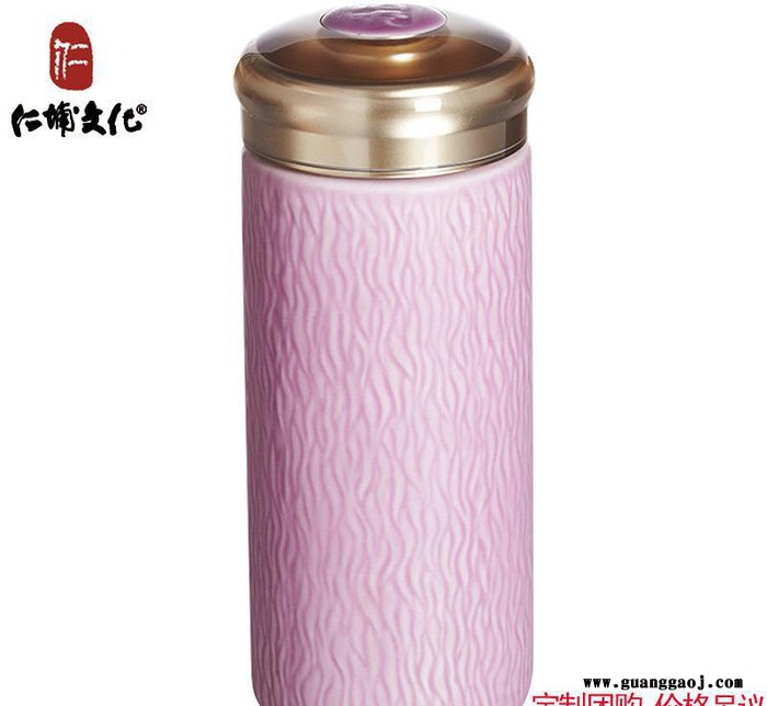 女士商务杯时尚双层金色带盖创意密封车载保温办公精致礼品杯图2