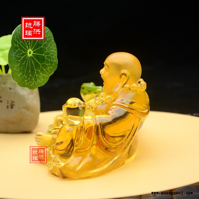琉璃艺术**汽车摆件新款琉璃摆件礼品定制琉璃貔貅琉璃弥勒佛批发图2
