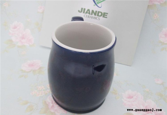 创意色釉陶瓷杯鼓肚杯异型注浆陶瓷实用促销办公礼品可定制log图2