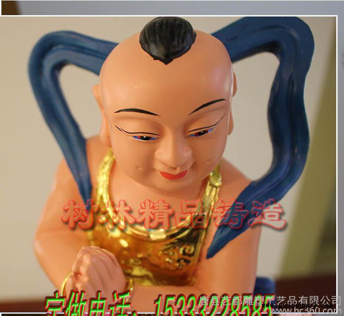 礼品礼物 纯铜佛像童男童女摆件 善财童子 金童玉女定制价格图2
