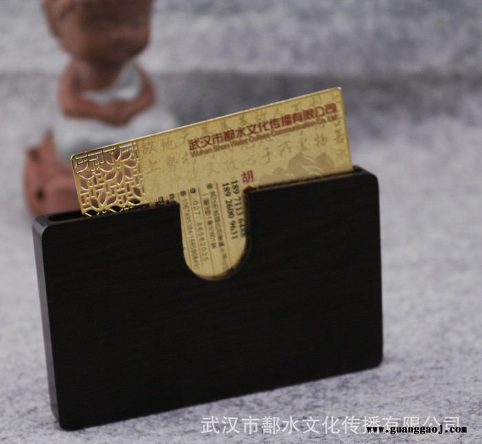 镂空便携式紫光檀红木名片盒 会议礼品创意礼品图2