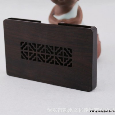 镂空便携式紫光檀红木名片盒 会议礼品创意礼品