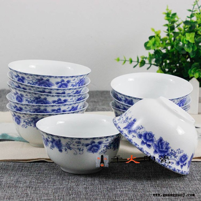 开业赠品会销礼品定制 景德镇陶瓷碗盘碟套装 青花瓷碗套装图8