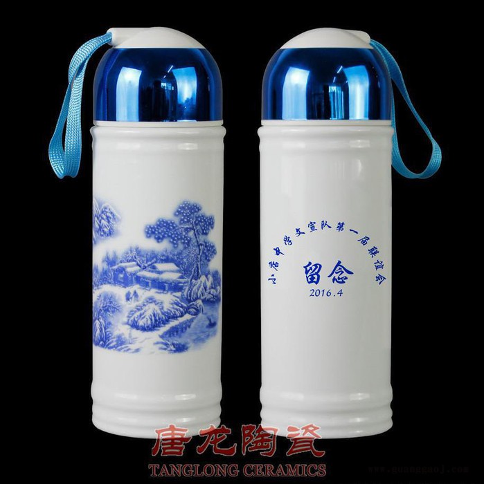 促销礼品保温杯定做 景德镇陶瓷保温杯定制厂家图6