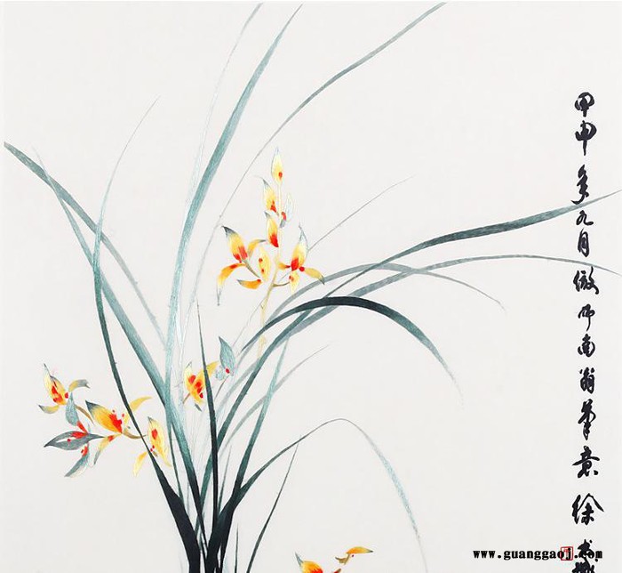 中国特色创意礼品实用山水花卉客厅装饰画纯手工刺绣工艺品图2