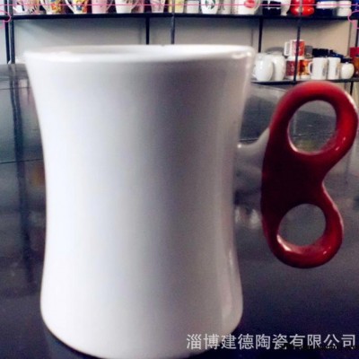 创意马克杯陶瓷收腰杯异形注浆咖啡杯定制高品质外贸礼品