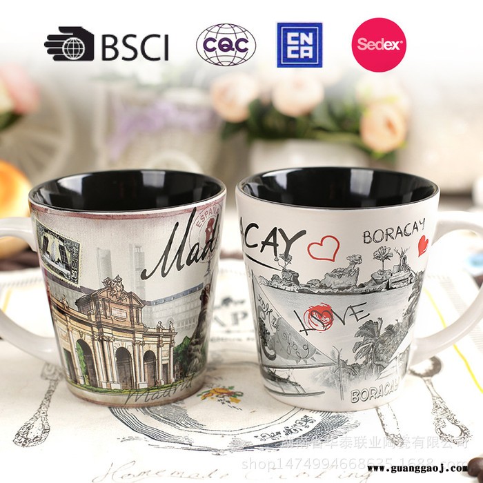 陶瓷 杯子 简约马克杯  创意情侣小礼品赠品 定制LOGO 工厂直销图3